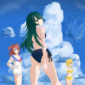海辺にて