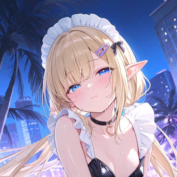 プールのエルフメイドさん