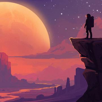Moon sunset