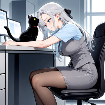 OLお姉さんと黒猫294