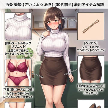 【西条 美姫 (さいじょう みき)】着用アイテム(下着含む)