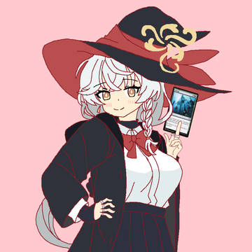 Eri holding a particular card