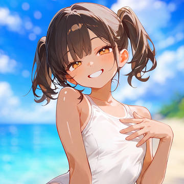 浜辺の白スク