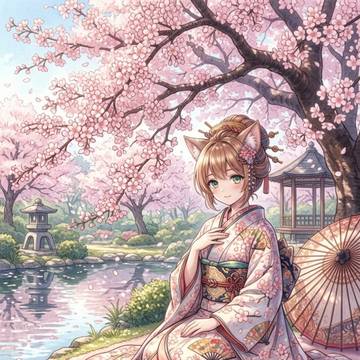 日本庭園のお花見
