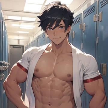 Budo poses after a workout