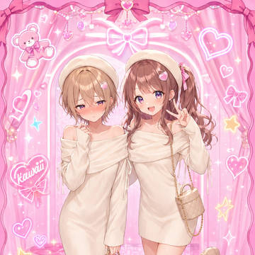 女装デート服でプリクラを撮られた