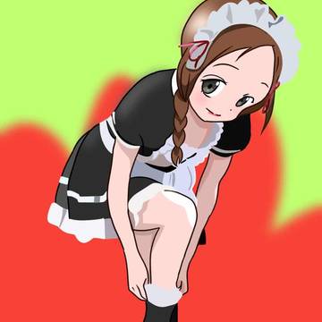 まだ着替えている途中です。ご主人様😏