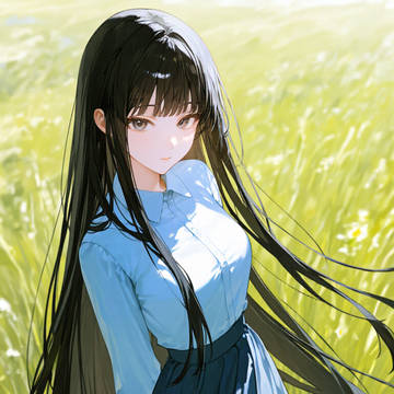 AIイラスト　長髪の女子