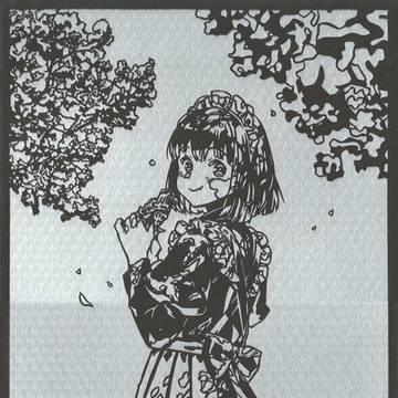切り絵　橘スズメ