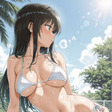 古手川唯 泳いで休憩する古手川さん