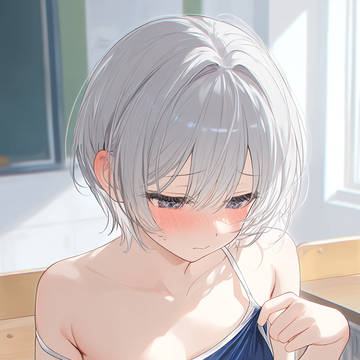 水着の肩紐直してる女の子
