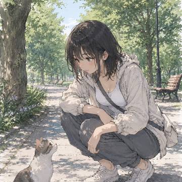 キミも散歩中かにゃ？