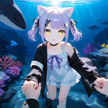 バーチャル水族館を楽しむ紫宮