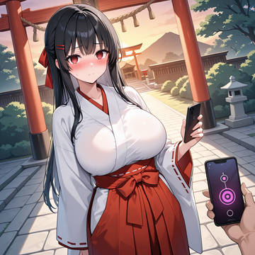 黒髪巫女に催眠かけて神社で犯しまくった
