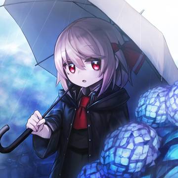 ルーミアと紫陽花の小道