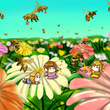 Having a great time in flowers