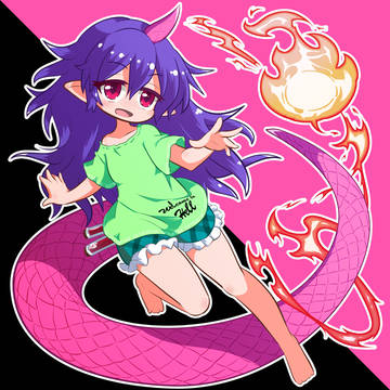 【skeb】鬼火を放つ天火人ちやりちゃん