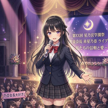 学園祭のライブステージで歌唱する王女【赤星 乃亞】