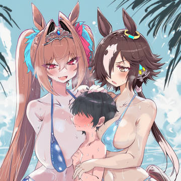 海でウマ娘のお姉さんと