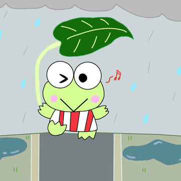 雨の日のけろっぴ
