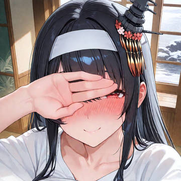【AI絵】目隠しエロ自撮り