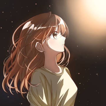 灯りを見つめる