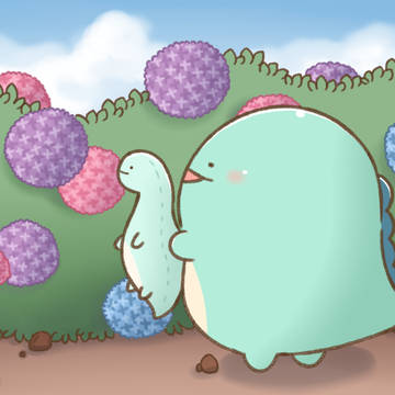 「おかあさん、紫陽花だよ」