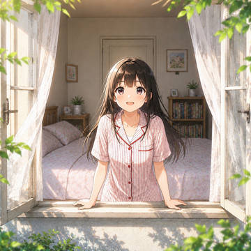 朝日を浴びる