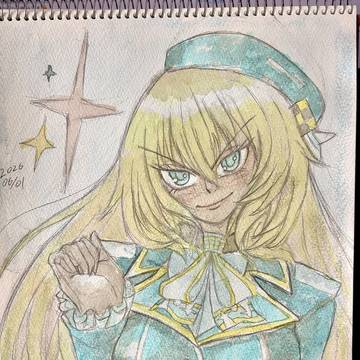 スケッチブックに透明水彩で描いたやーつ