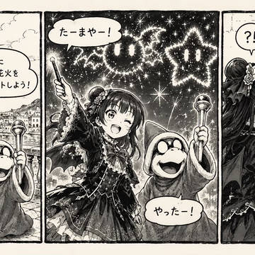 魔法で花火大会「漫画」