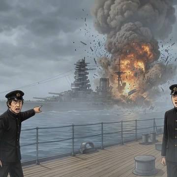 陸奥爆沈ス　一二一五
