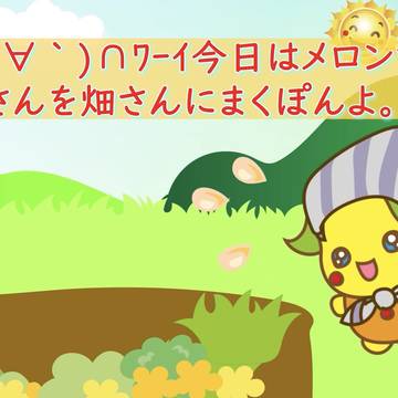 メロンちゃんを畑さんに植えるぽんよ