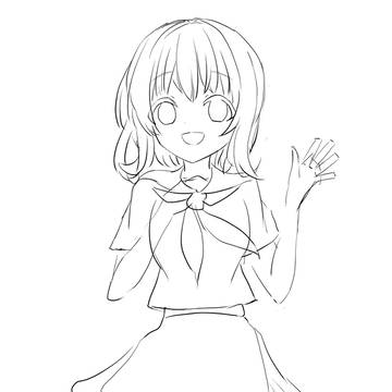 雑に線画