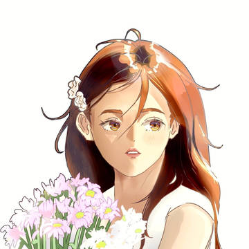 girl and flower