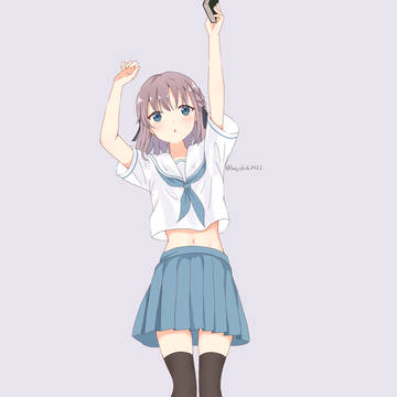 無防備なセーラー服の女の子