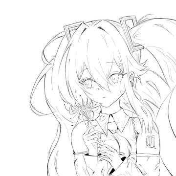 初音ミク 線画