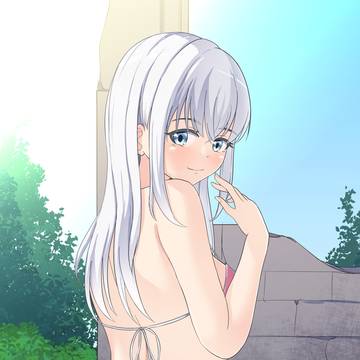 Tバックビキニで……