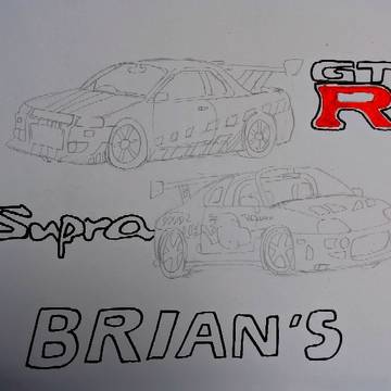 BRIAN'SGTR＆スープラ アナログイラスト