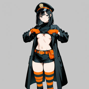 下乳へそ出しコスで露出狂ごっこ