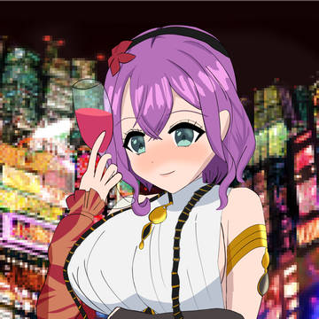 夜のネオンと酔いさおり