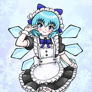ミニスカメイドのチルノ❤