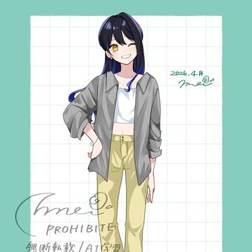 月のシリーズイラスト4月