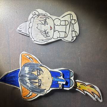 前に作ったゆらゆらペーパードールです!