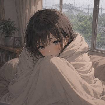 毛布が離れたくないって