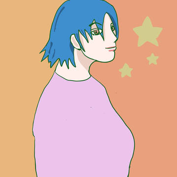 青い髪の人