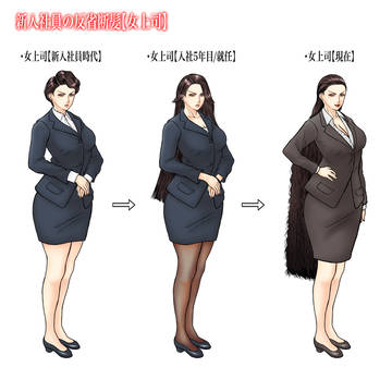 反省のため新入社員の長い髪を剃った女上司