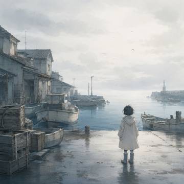 雨上がりの港