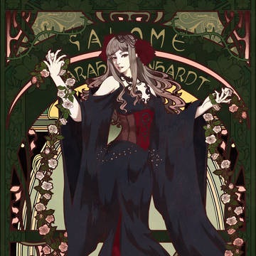 DMにてご依頼のミュシャ風アート