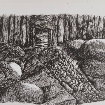 Study with a pen nib.