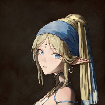 Carte with a pearl earring